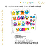 Monster Personalized Notebook or Sketchbook