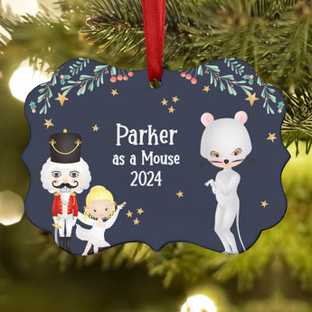 Mouse Light Gray Rat King Queen Baby Lead • Nutcracker Christmas Ornament Personalized Custom Holiday Decor Gift Boy Girl Ballerina Ballet