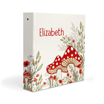 Mushroom Personalized 2" 3 Ring Binder