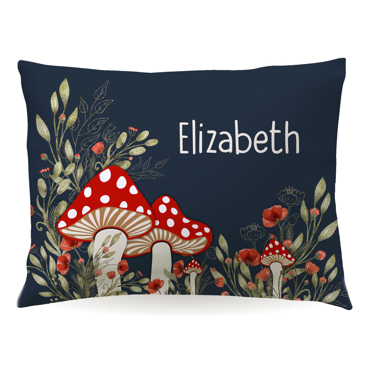 Mushroom Personalized Custom Pillowcase • Standard or Toddler Size