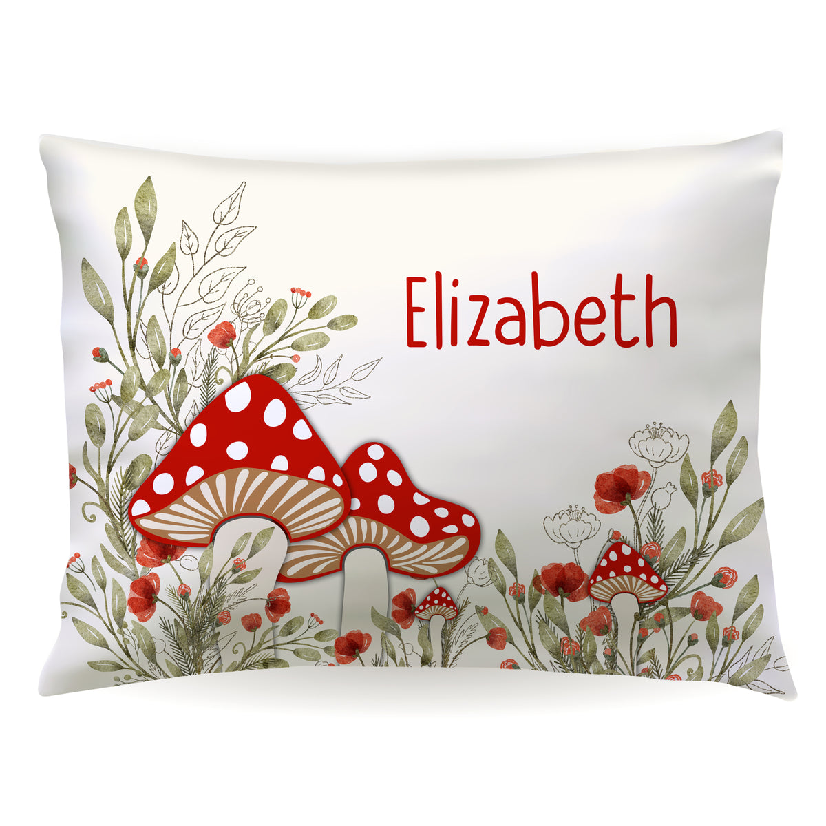 Mushroom Personalized Custom Pillowcase • Standard or Toddler Size