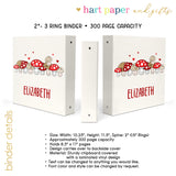 Mushroom Personalized 2" 3 Ring Binder