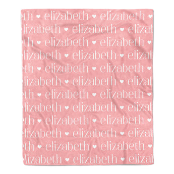 ANY COLOR Repeat Name Minky Blanket Personalized Custom