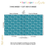 ANY COLOR Repeat Name Personalized 2" 3 Ring Binder