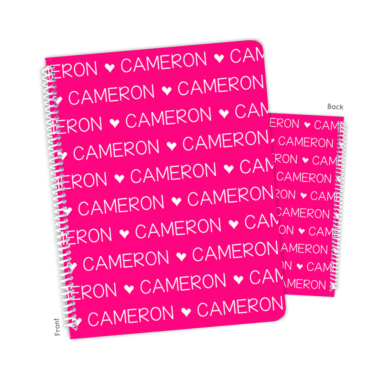 ANY COLOR Repeat Name Personalized Custom Notebook or Sketchbook • School Office Supplies