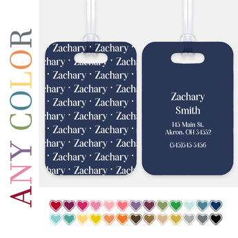 ANY COLOR Repeat Name Luggage Bag Tag