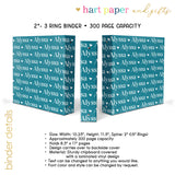 ANY COLOR Repeat Name Personalized 2" 3 Ring Binder