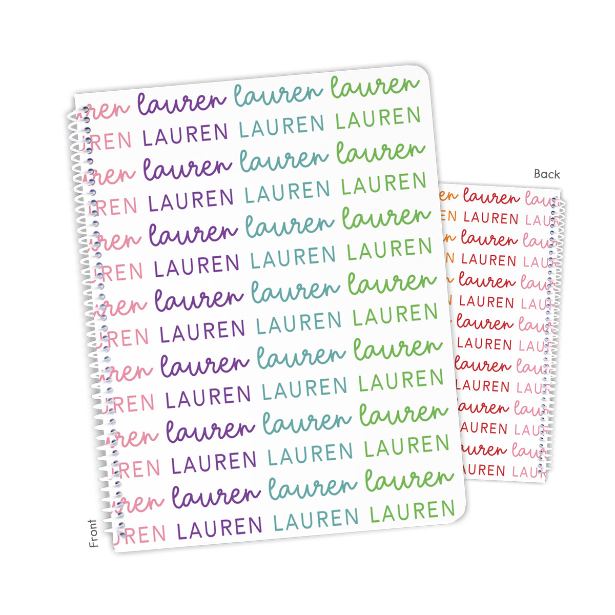Rainbow Name Personalized Custom Notebook or Sketchbook • School Office Supplies