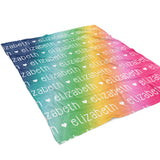 Rainbow Repeat Name Minky Blanket Personalized Custom