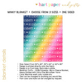 Rainbow Repeat Name Minky Blanket Personalized Custom