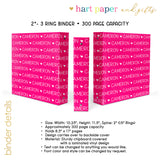 ANY COLOR Repeat Name Personalized 2" 3 Ring Binder