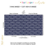 ANY COLOR Repeat Name Personalized 2" 3 Ring Binder