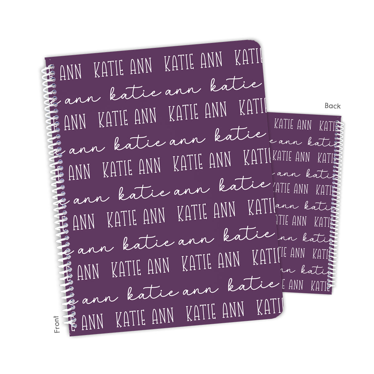 ANY COLOR Repeat Name Personalized Custom Notebook or Sketchbook • School Office Supplies