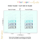 Ombre Repeat Name Personalized 2-Pocket Folder