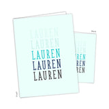 Ombre Repeat Name Personalized 2-Pocket Folder