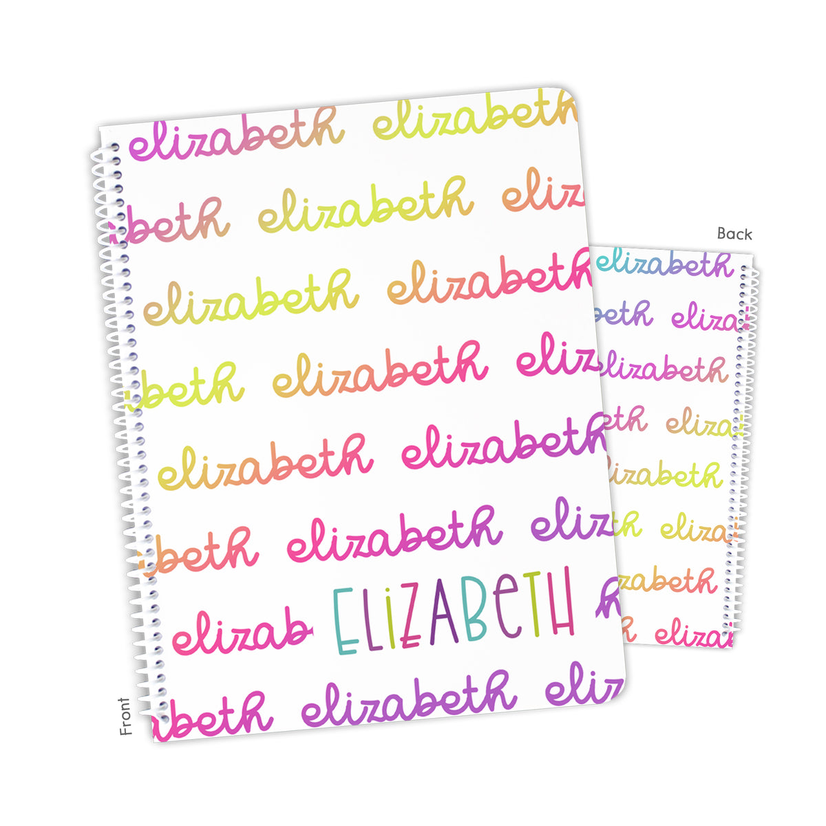 Rainbow Name Personalized Custom Notebook or Sketchbook • School Office Supplies
