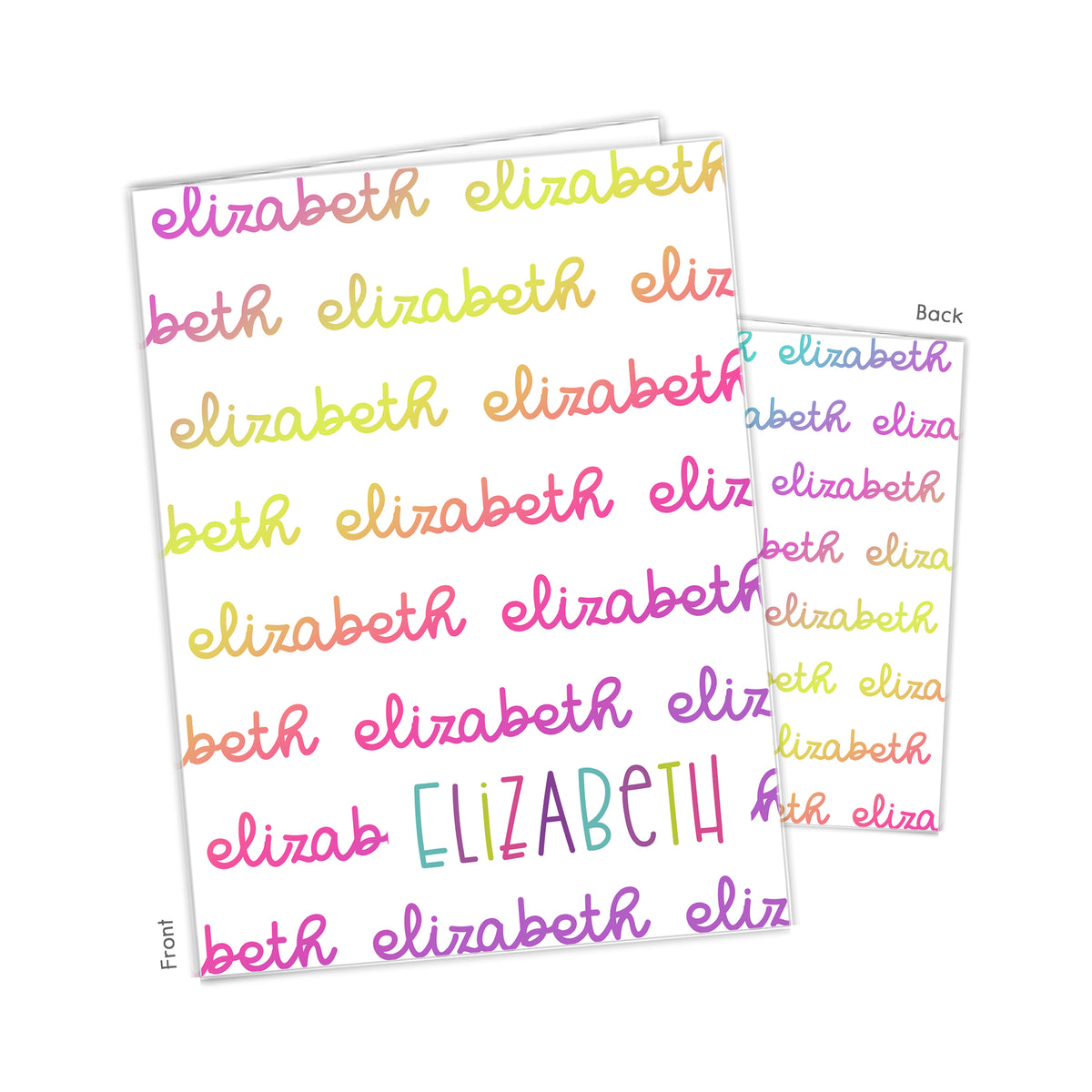 Rainbow Repeat Name Personalized Custom 2-Pocket Folder • School Office Supplies