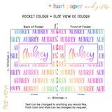 Rainbow Repeat Name Personalized 2-Pocket Folder