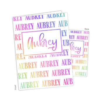Rainbow Repeat Name Personalized 2-Pocket Folder