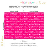 ANY COLOR Repeat Name Personalized 2-Pocket Folder