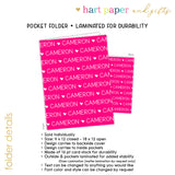 ANY COLOR Repeat Name Personalized 2-Pocket Folder