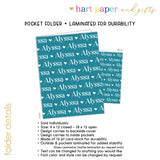 ANY COLOR Repeat Name Personalized 2-Pocket Folder