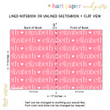 ANY COLOR Repeat Name Personalized Notebook or Sketchbook
