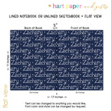 ANY COLOR Repeat Name Personalized Notebook or Sketchbook