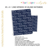 ANY COLOR Repeat Name Personalized Notebook or Sketchbook