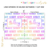 Rainbow Name Personalized Notebook or Sketchbook