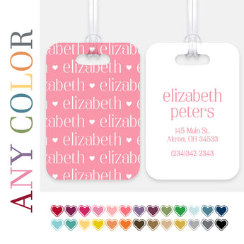 ANY COLOR Repeat Name Luggage Bag Tag