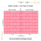 ANY COLOR Repeat Name Personalized 2-Pocket Folder