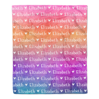 Rainbow Repeat Name Minky Blanket Personalized Custom