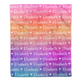 Rainbow Repeat Name Minky Blanket Personalized Custom