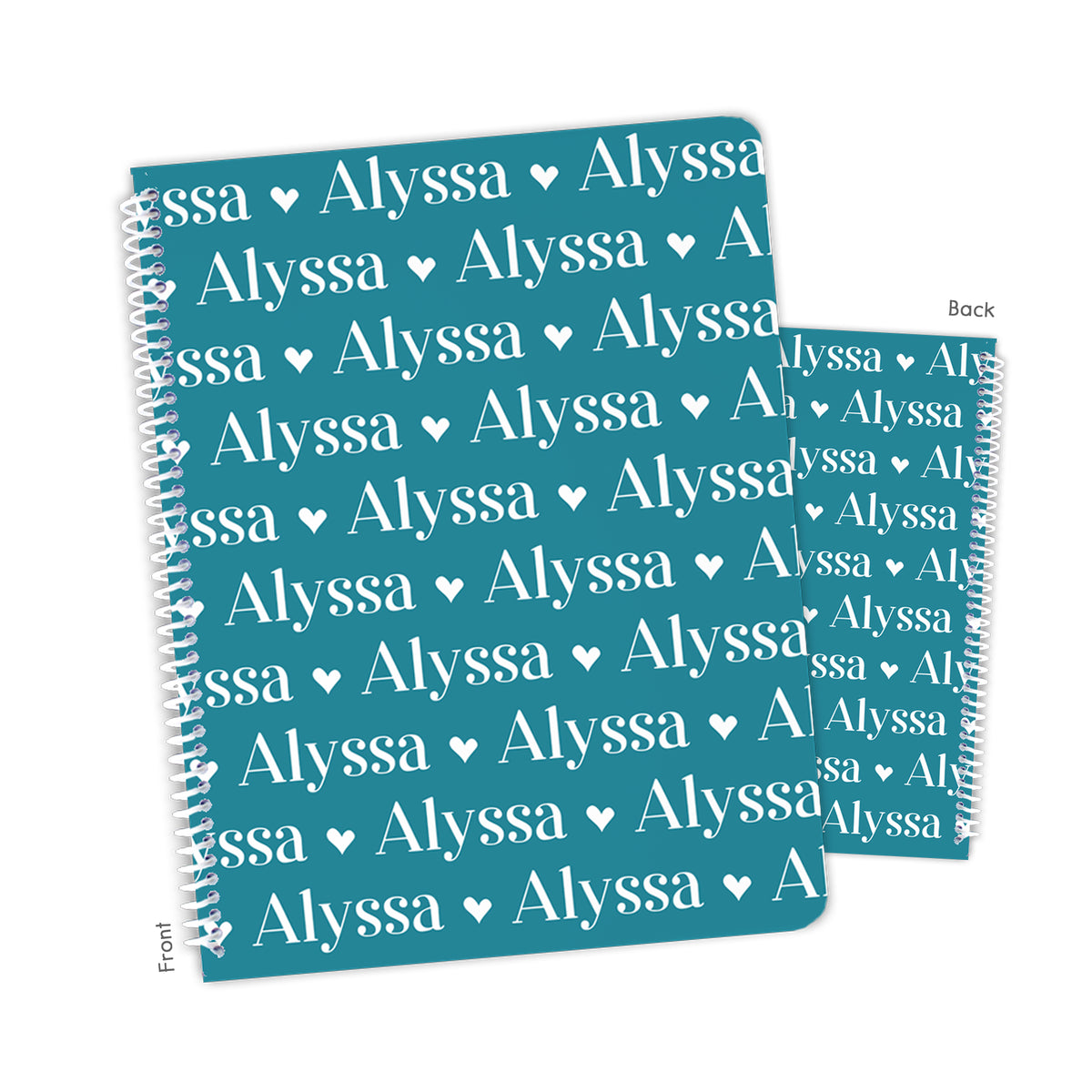 ANY COLOR Repeat Name Personalized Custom Notebook or Sketchbook • School Office Supplies