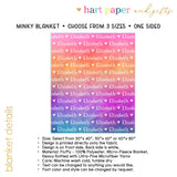 Rainbow Repeat Name Minky Blanket Personalized Custom