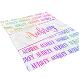 Rainbow Repeat Name Minky Blanket Personalized Custom
