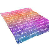 Rainbow Repeat Name Minky Blanket Personalized Custom