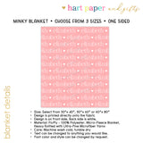 ANY COLOR Repeat Name Minky Blanket Personalized Custom