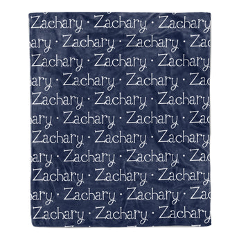 ANY COLOR Repeat Name Minky Blanket Personalized Custom