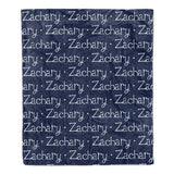 ANY COLOR Repeat Name Minky Blanket Personalized Custom