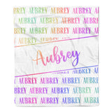 Rainbow Repeat Name Minky Blanket Personalized Custom
