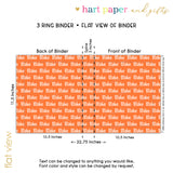 ANY COLOR Repeat Name Personalized 2" 3 Ring Binder
