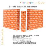 ANY COLOR Repeat Name Personalized 2" 3 Ring Binder