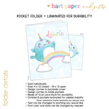 Narwhal Rainbow Personalized 2-Pocket Folder