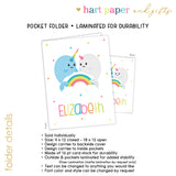 Narwhal Rainbow Personalized 2-Pocket Folder
