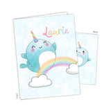 Narwhal Rainbow Personalized 2-Pocket Folder