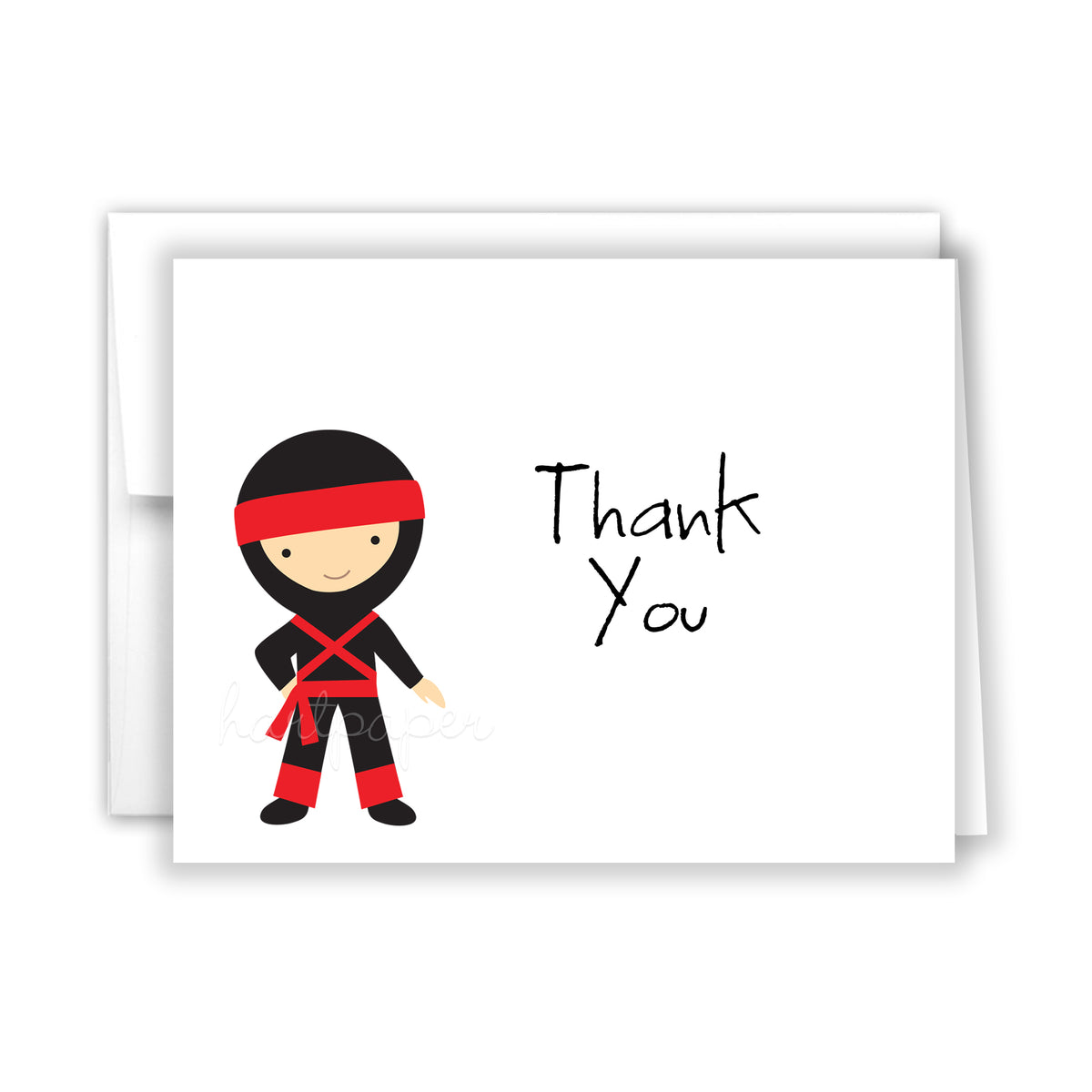 Ninja Karate Thank You Cards Note Card Personalized Custom Stationery • Flat or Folded
