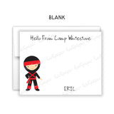 Ninja Sports Summer Camp Camping Note Cards Stationery • Fill in Blank, Lined or Blank Cards