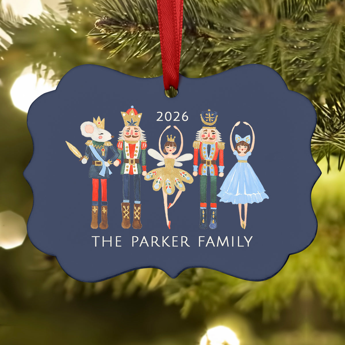 Nutcracker Christmas Ornament Personalized Custom Holiday Decor Gift Boy Girl Ballerina Ballet